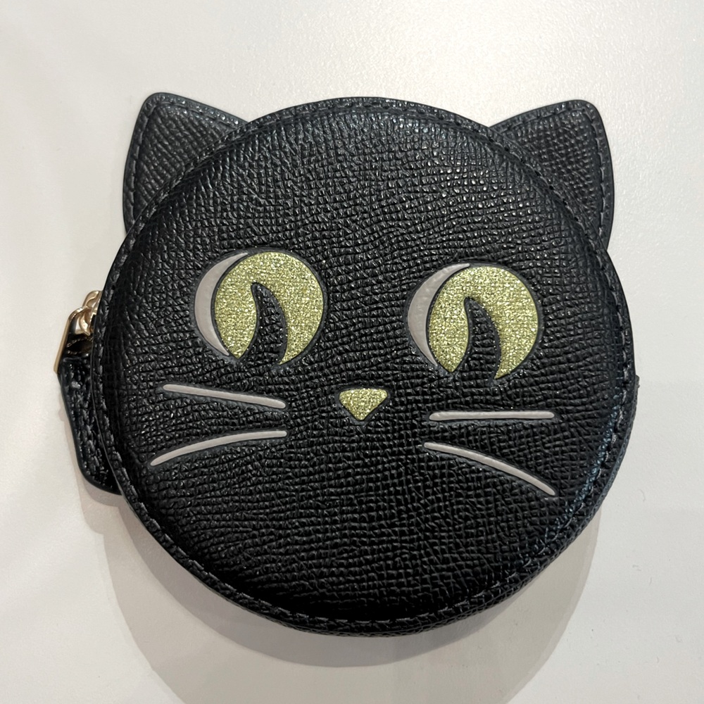 👻New Coach Coin Case With Halloween Cat